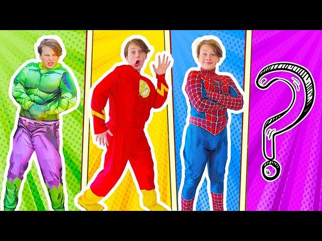 Three Colored Costumes Superheroes + more videos for kids with Adriana and Ali