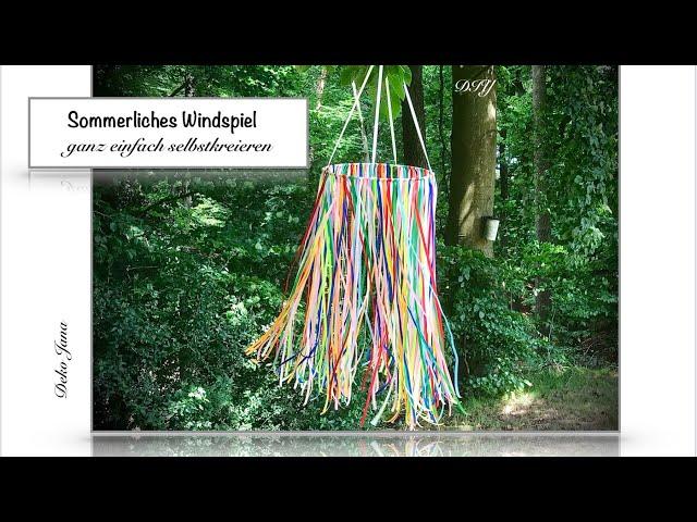 DIY: bunte Midsommar, Sommerdeko im Schweden- Look, Windspiel kreieren Fix und einfach / Deko Jana