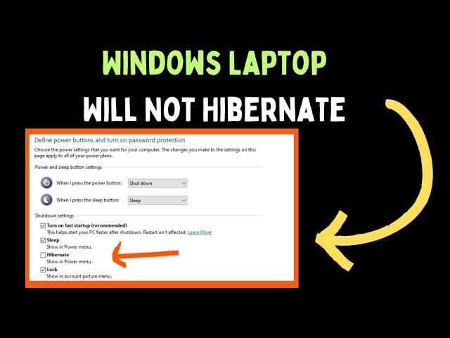 How to Fix Windows 11 Laptop Will Not Hibernate