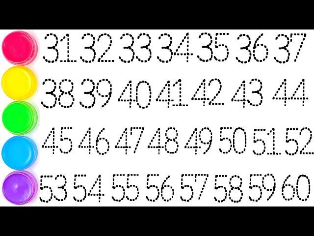 Let's Learn Writing & Reading Numbers 31 to 60 for Kids // Ks Art