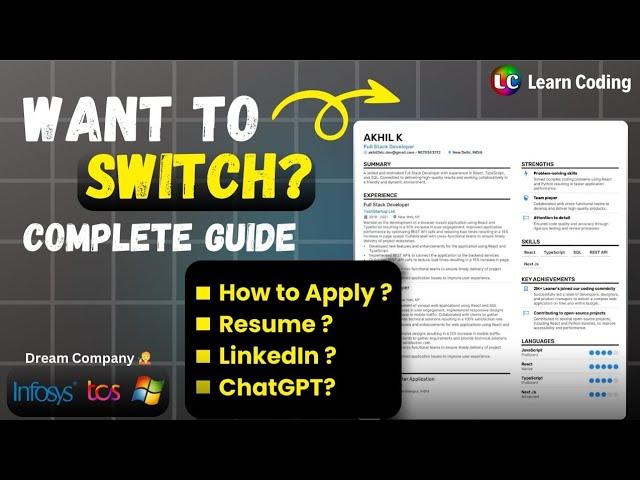 How to Create Resume & Switch Company After Gaining Experience? | Resume Building |  #linkedinjobs