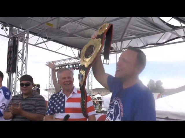 Joey Chestnut takes down 57 hot dogs in just 5 minutes & wins a 4v1 eating competition  | ESPN