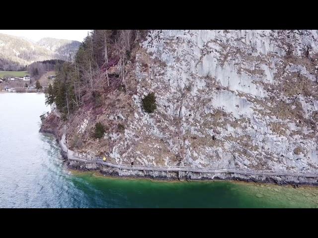 The Bürgelstein in St. Wolfgang and Strobl, Austria by drone