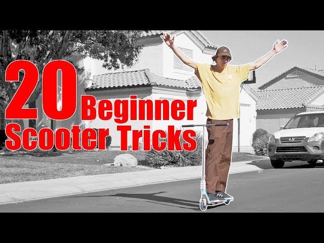 LEARNING 20 EASY SCOOTER TRICKS IN 10 MINUTES *TRICKS FOR BEGINNERS*