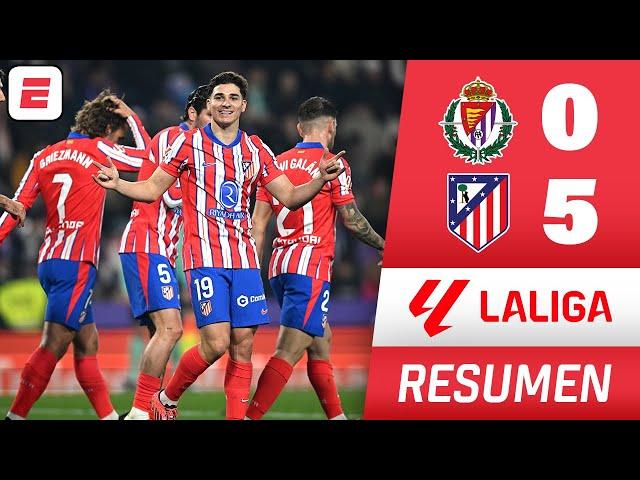 ATLÉTICO DE MADRID GOLEÓ 5-0 al VALLADOLID y está a 2 PUNTOS del BARCELONA | RESUMEN | La Liga