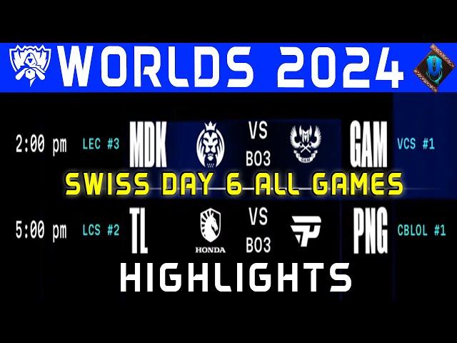 Worlds Highlights ALL GAMES Day 6 | Worlds Swiss Stage 2024 | By Onivia