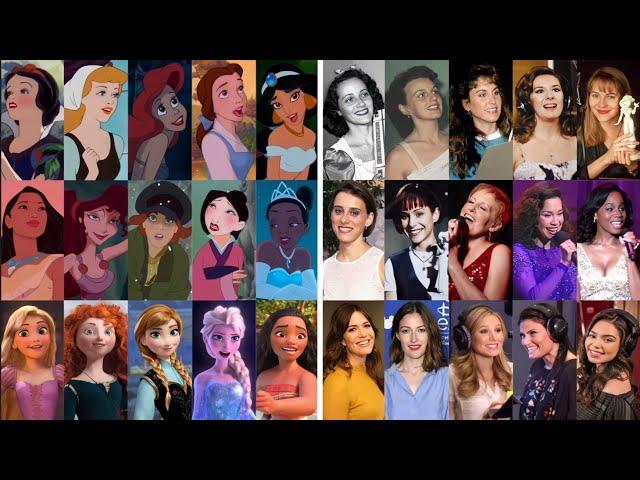 Disney Princesses Voice Actors | Live vs Animation | Side By Side Comparison