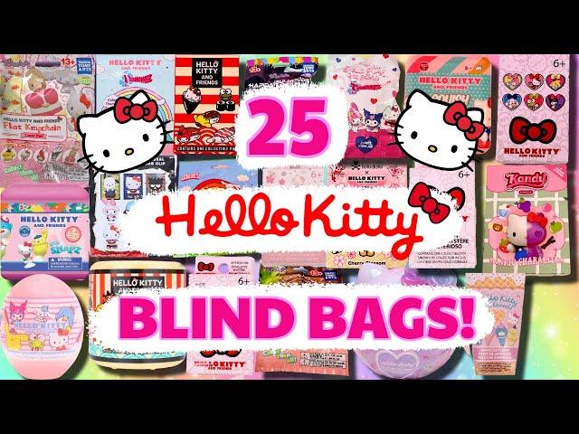 UNBOXING 25 HELLO KITTY AND FRIENDS BLIND BAGS!! (Actually it's 26, Amazon Delayed Shipping..lol)