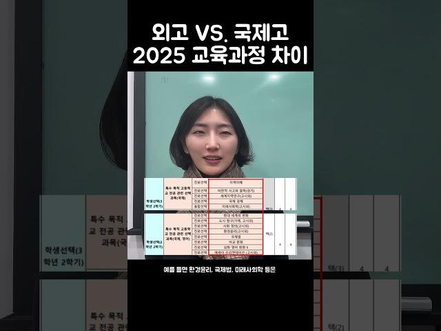 2025 외고 국제고 교육과정 차이 #특목고분석