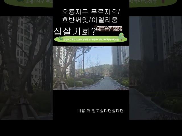 오룡푸르지오 /오룡호반써밋/ 오룡아델리움 거래 현황과 실거래가 알아보기