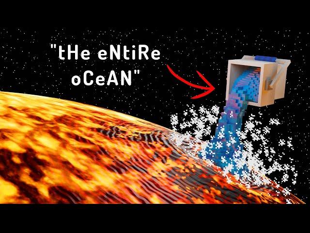 What Happens If We Pour Earths Ocean On The Sun? - simulated by Minecraft