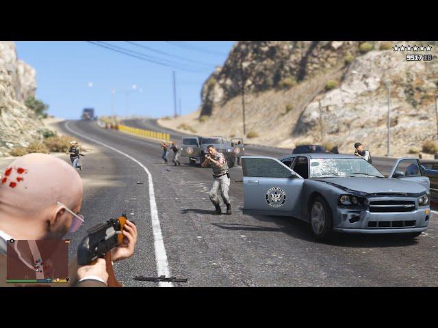 GTA V 10 Star Escape Shootout From Hookies Bar [R.D.E. 4.0.4 Expanded & Enhanced]