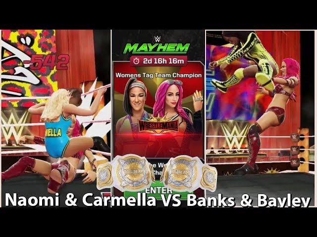 Wrestlemania 35 | Naomi  & Carmella VS Banks & Bayley | WWE MAYHEM