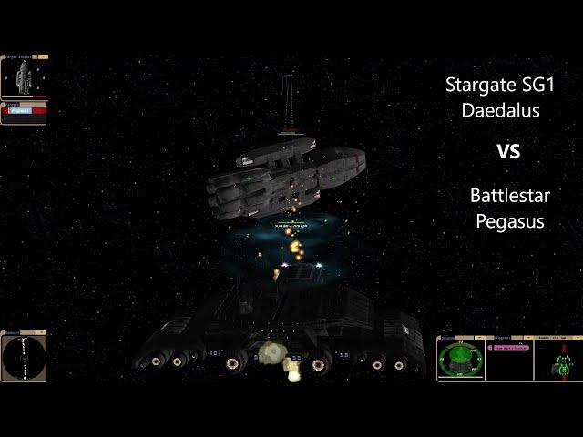 Stargate SG1 Daedalus VS Battlestar Galactica Pegasus | Both Sides | Star Trek Bridge Commander |