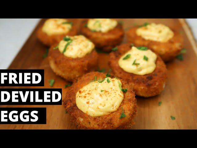 PAN FRIED DEVILED EGGS