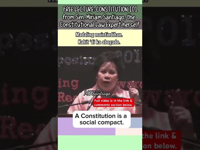 Constitution 101 from the Constitutional Law Expert, #senator #miriam ️️️