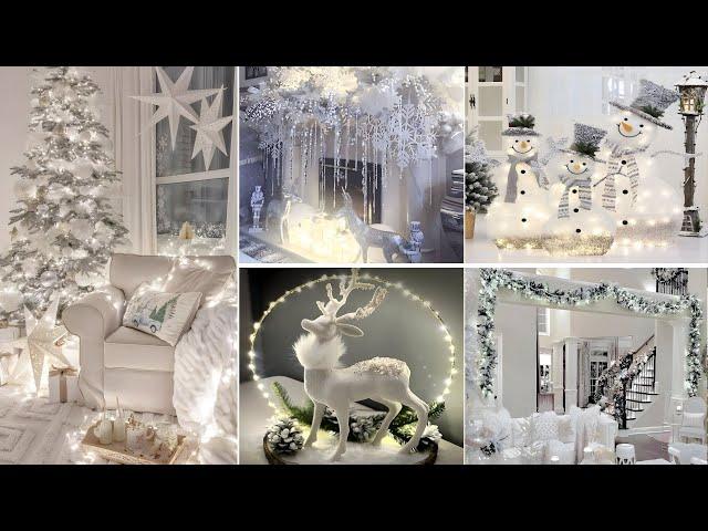 +100 CHRISTMAS DECOR IDEAS 2024 - WHITE CHRISTMAS DECORATIONS IDEAS - CHRISTMAS TRENDS 2024 