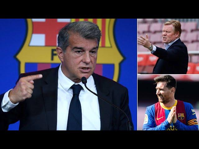 Joan Laporta SPEAKS on Koeman's future, Messi's future, The Super League, Transfers & More!