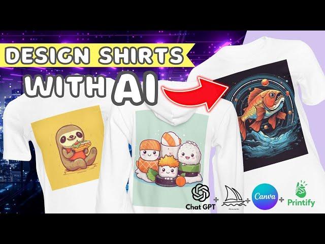 How to Design T-Shirts with AI and Start a Print on Demand Store | EASY Step by Step Tutorial