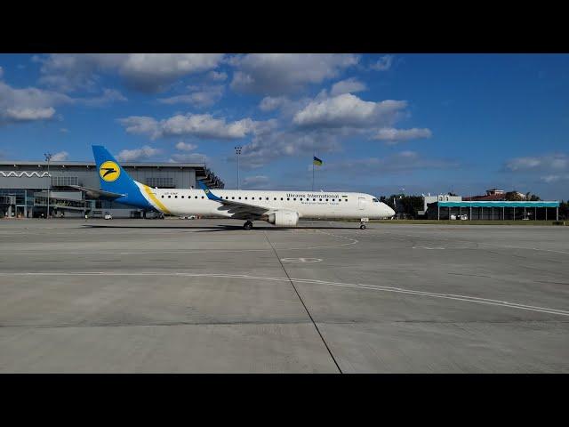 UKRAINE INTERNATIONAL AIRLINES UIA EMBRAER ERJ195 TAKE OFF TO KYIV BORYSPIL | PLANE SPOTTING ODESA