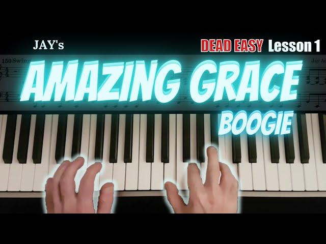 WOW! You CAN play Amazing Grace Boogie Woogie Piano Style ! Beginners Easy Tutorial Piano Lesson !