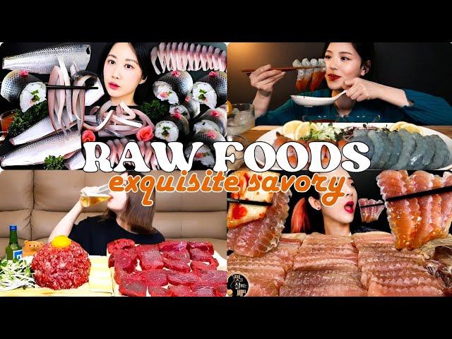 Savoring the EXQUISITE: Mukbang Adventure with RAW FOODS  | ASMR Mukbang Compilation