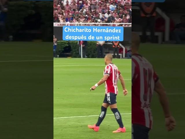 Así respira Javier el Chicharito Hernández después de hacer un sprint en un partido  con Chivas