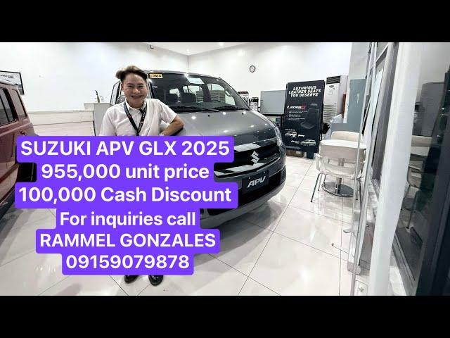 Suzuki apv glx burgundy color with 100,000 CASH DISCOUNT FOR THIS NOVEMBER 2025.