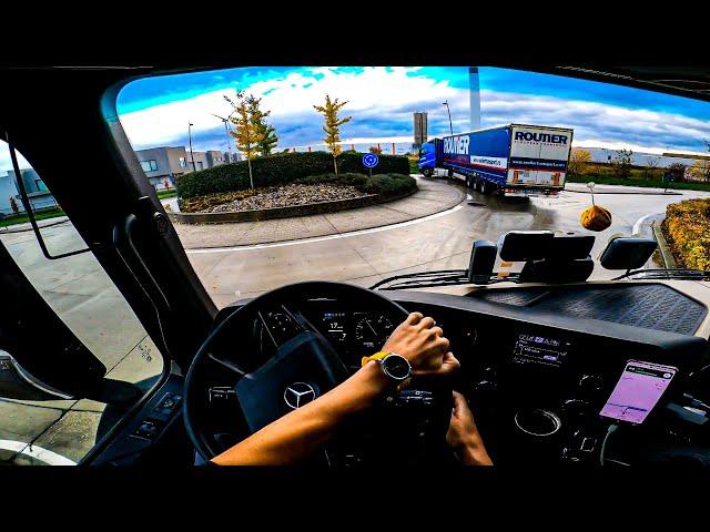 POV Truck Driving MERCEDES ACTROS in BELGIUM #trucks #truck #driver #pov #hgv