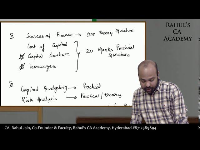 CA-Inter Financial Management chapterwise exam weightage and past exam pattern analysis