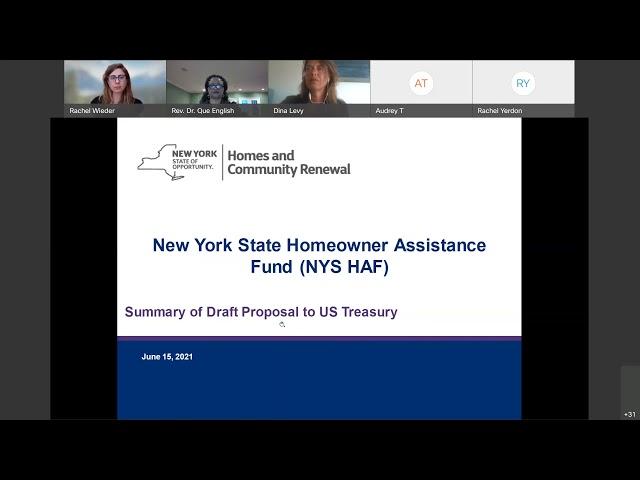 Public Hearing - New York State Homeowner Assistance Fund (HAF) Plan