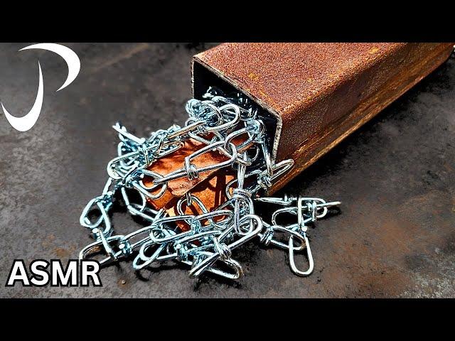 Making A Knife From Copper And Chains - ASMR