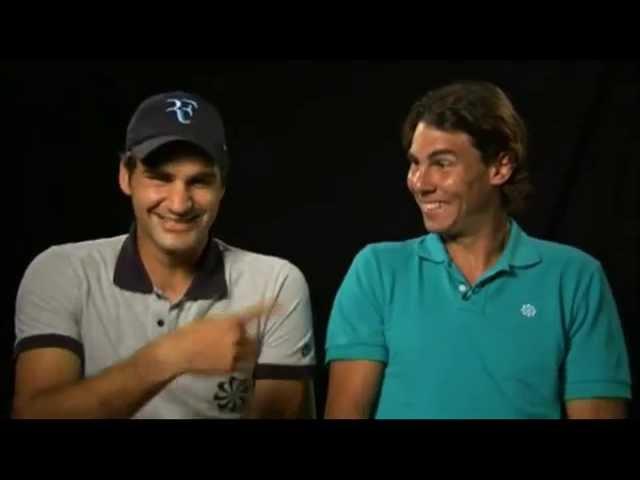 Roger Federer & Rafa Nadal can't stop laughing when filming charity match promo 