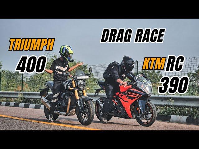 Triumph 400 Vs Ktm RC390 3rd Generation Drag Race