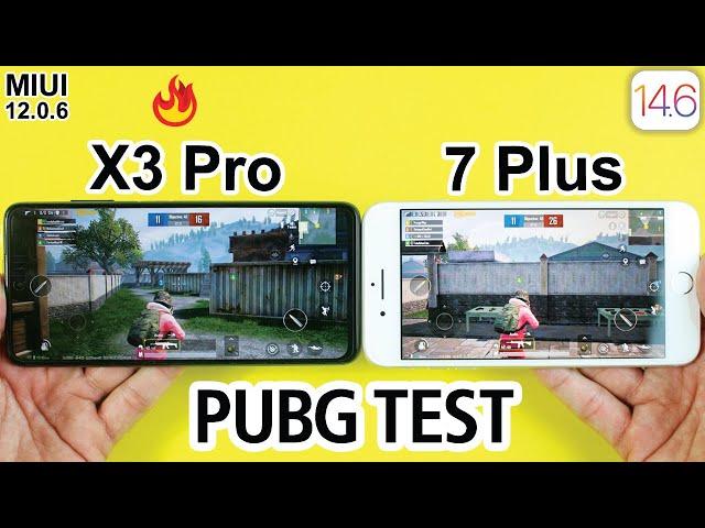 Poco X3 Pro vs iPhone 7 Plus PUBG MOBILE TEST - Miui 12.0.6 vs IOS 14.6 PUBG TEST