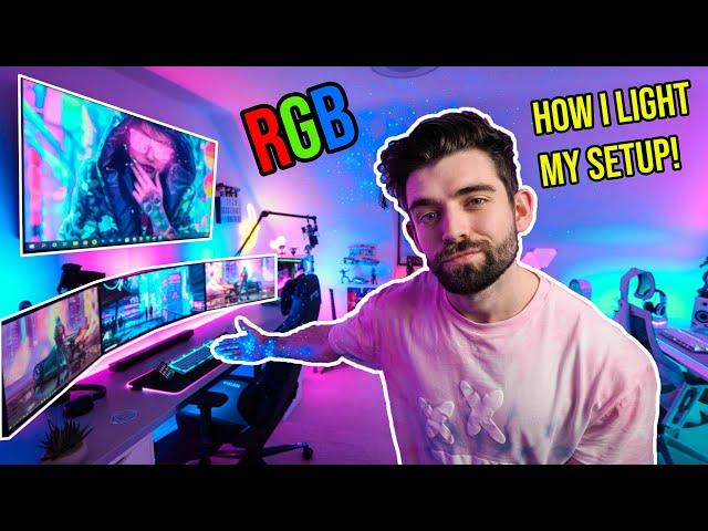 TRANSFORM your GAMING SETUP with RGB Lighting!  How I light my Gaming Room!