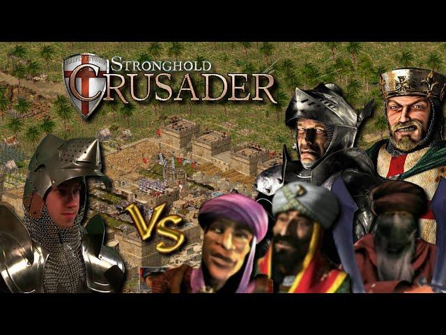 Kampf gegen die Flut! - Die Hänno KI vs Wolf, Richard, Emir, Saladin, Wazir | Stronghold Crusader