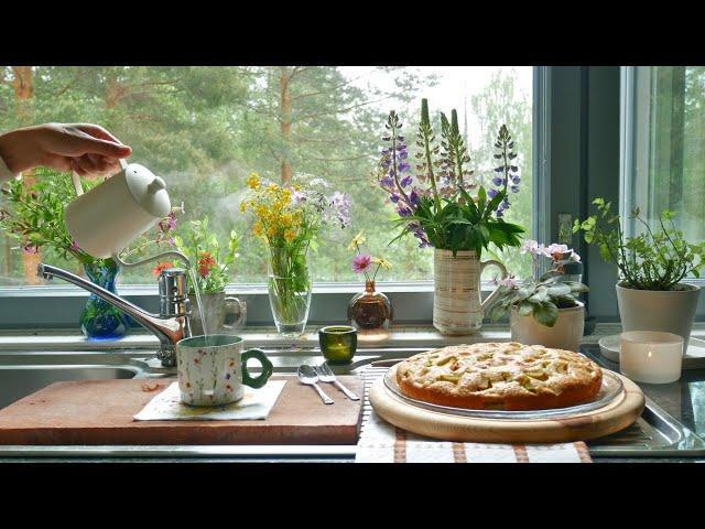 Slow Living Vlog: Rhubarb Cake, New Family Member, & Summer Garden Moments 