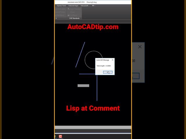 Lisp AutoCAD - Total length #ntd #tutorials #autocad #lisp