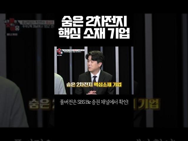 요건 몰랐지? '숨은 2차전지 핵심 소재 기업' #shorts