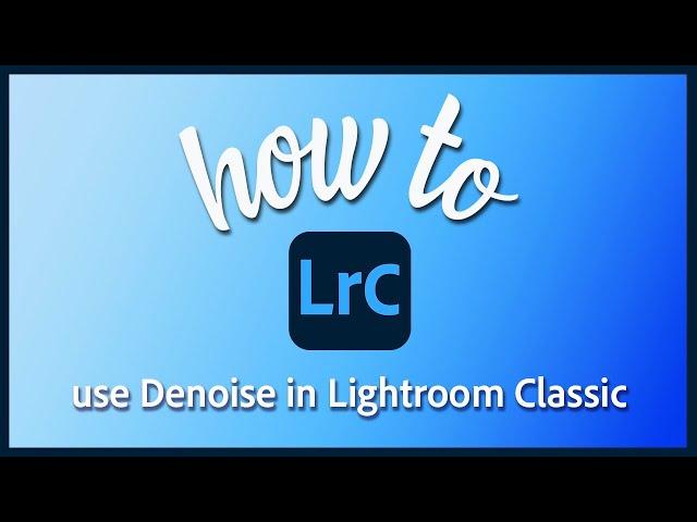 How to use the new AI Denoise filter in Lightroom Classic