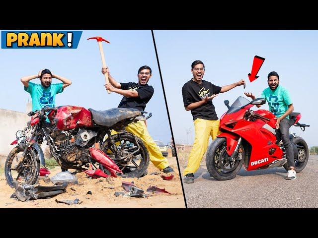 Breaking My Friend's Bike & Gifting Him a Superbike | आज तो सर फूट जाता