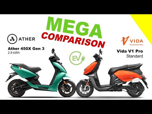 Ather 450X Gen 3 vs Vida V1 Pro | MEGA COMPARISON | Bike Info