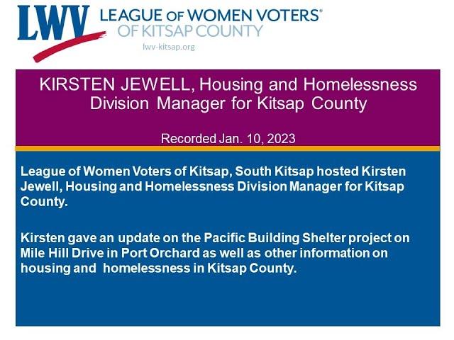 Kirsten Jewell, Housing and Homelessness Division Manager for Kitsap County.