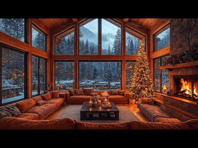 Warm Crackling Fireplace Sounds & Smooth Christmas Jazz Instrumental Music  Cozy Christmas Ambience