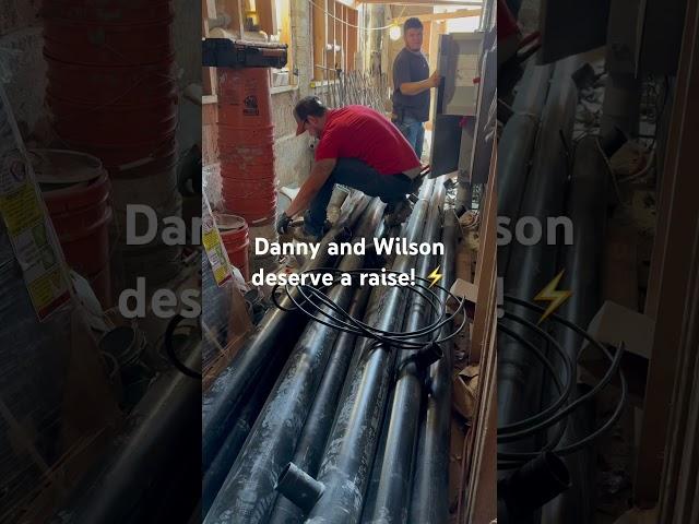 Danny and Wilson deserve a raise! ️#contractor #work #plumbing #diy #construction #electrical