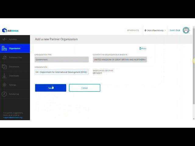 IATI AidStream Video series - Recording a new organisations