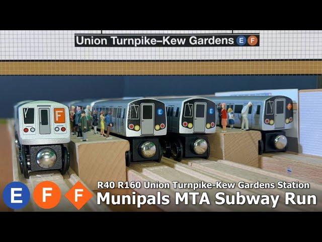 Munipals MTA R40 R160 Union Turnpike Kew Gardens Station Subway Run @Trainman6000