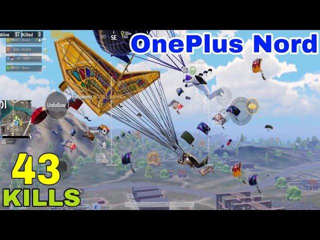 OnePlus Nord PUBG MOBILE | 43 KILLS | 4 FINGERS + FULL GYRO | SMOOTH + EXTREME 60FPS GAMEPLAY