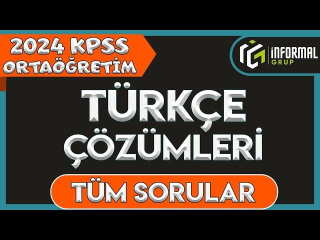 2024 KPSS Ortaöğretim Türkçe Çıkmış Soru Çözümleri | CEVAPLAR